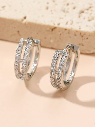 Sparkling Elegance: Cubic Zirconia Huggie Hoop Earrings