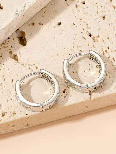 Sparkling Elegance: Cubic Zirconia Huggie Hoop Earrings