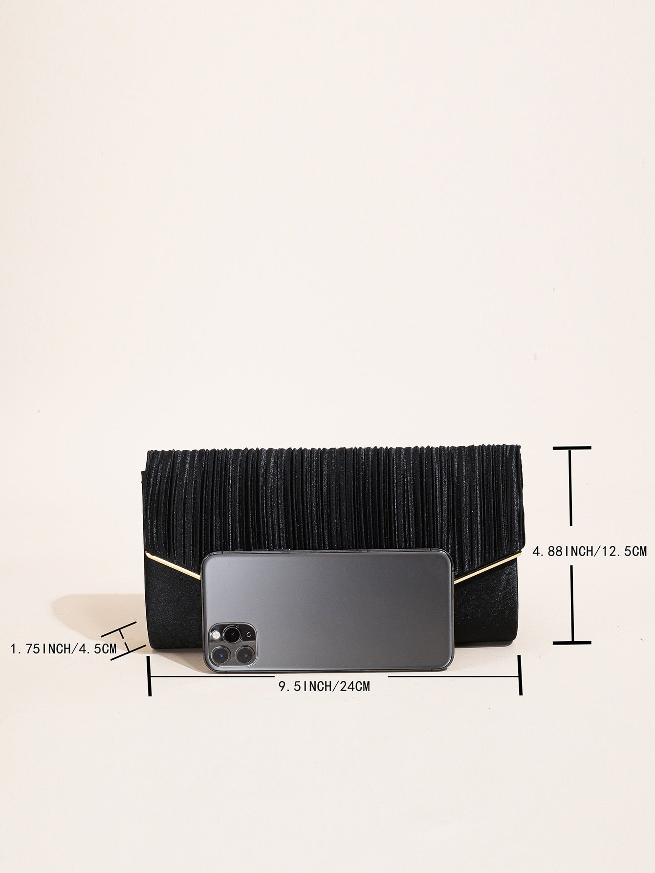 Sparkling Elegance: Glitter Bling Shiny Pleated Evening Bag - Perfect Clutch for any Occasion.