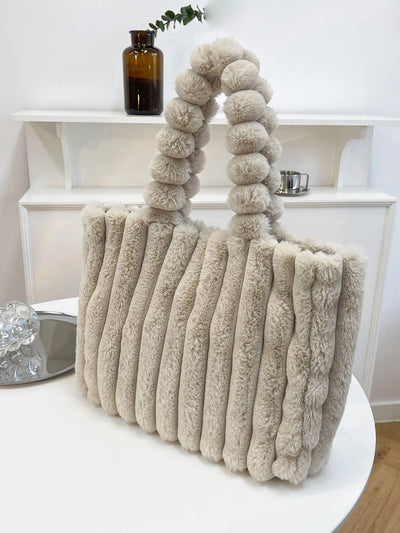 Cozy Chic: Soft Plush Minimalist Fluffy Tote Bag