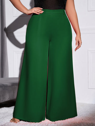 Stylish Solid Wide Leg Plus Size Pants for Effortless Fashion