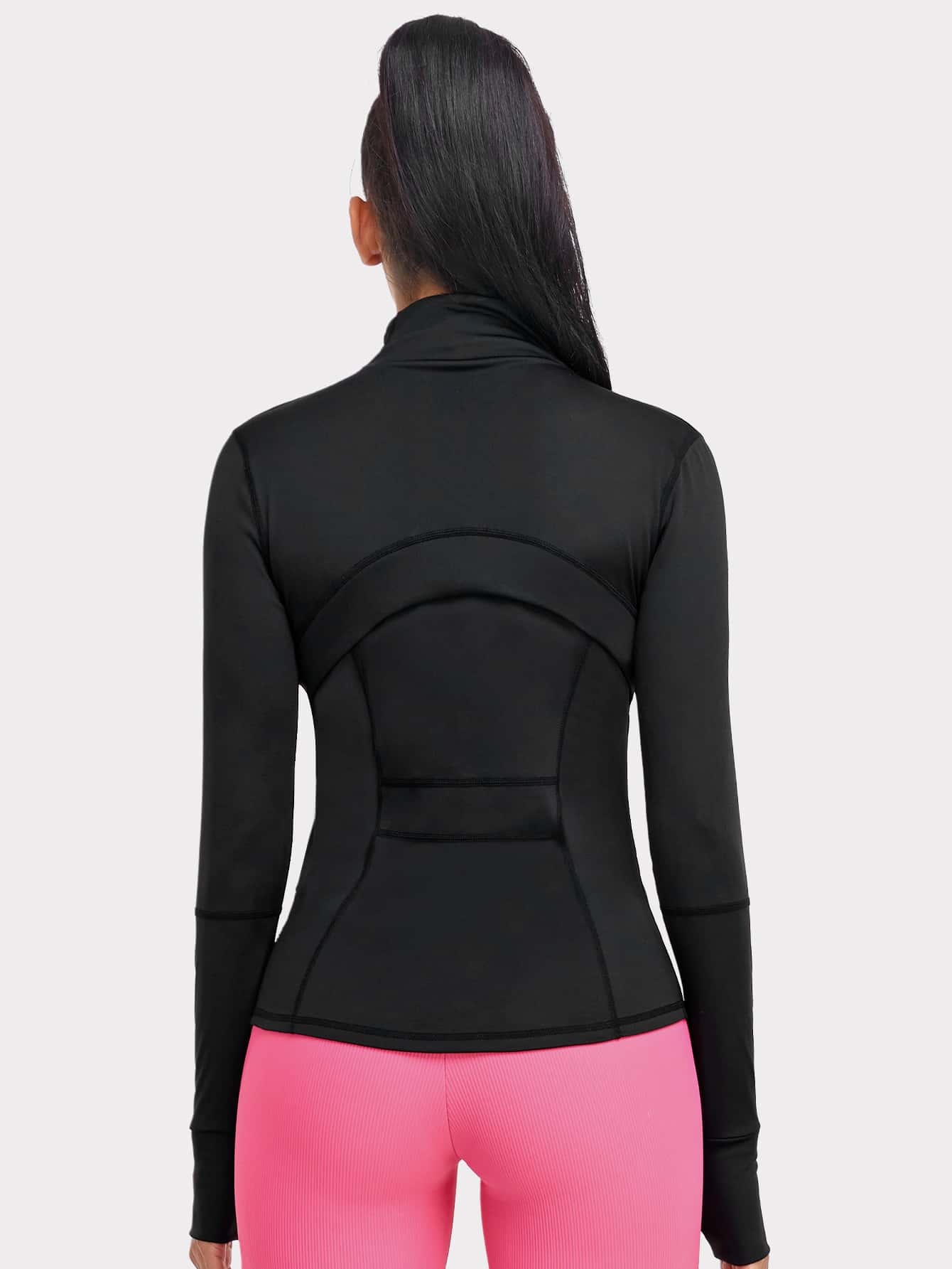 Women's Athletic Sports Jacket: Dual Zip Pockets & Thumb Hole Design