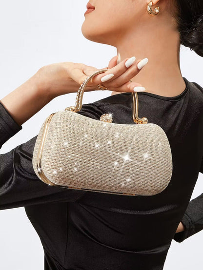 Sparkling Glamour: Mini Rhinestone Velvet Box Bag Perfect Style & Elegance