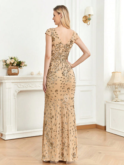 Luxurious Sequined Mermaid Dress for Gala and Formal Celebrations