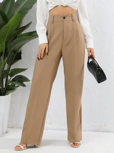 Chic and Versatile: Solid Fold Detail Pants for Every Occasion