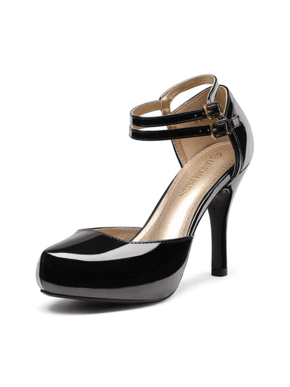 Women's Double Ankle Strap High Heel Almond Toe Pumps: Elegant Allure