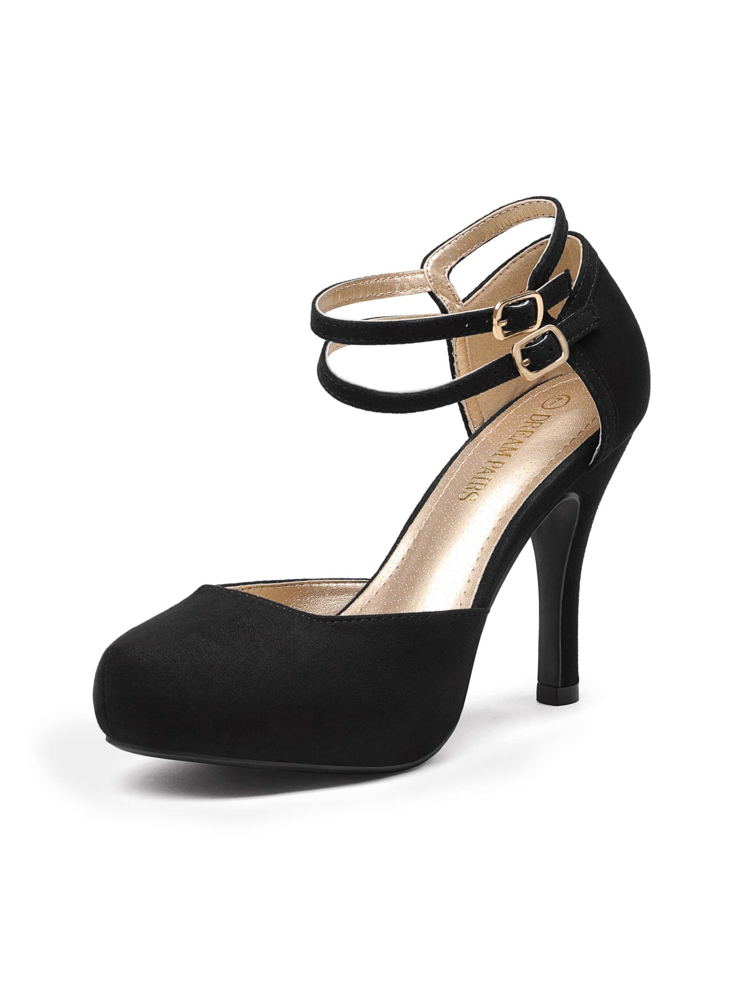 Women's Double Ankle Strap High Heel Almond Toe Pumps: Elegant Allure