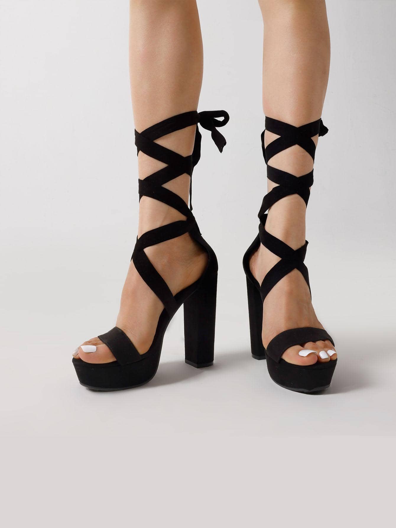 *Strappy Tie Chunky Gladiator Heeled Sandals – The Perfect Glamour For any Occasion-Free Shipping