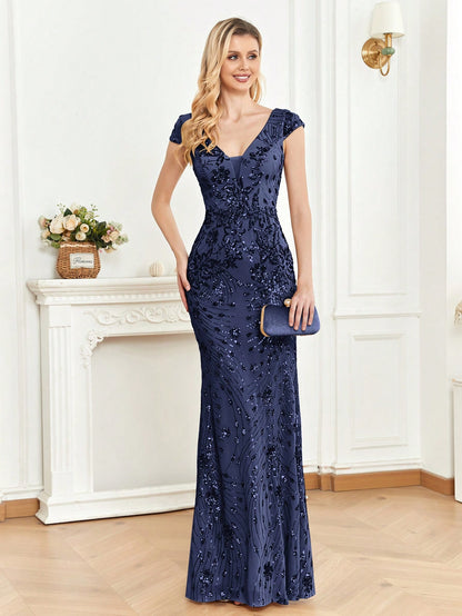 Luxurious Sequined Mermaid Dress for Gala and Formal Celebrations