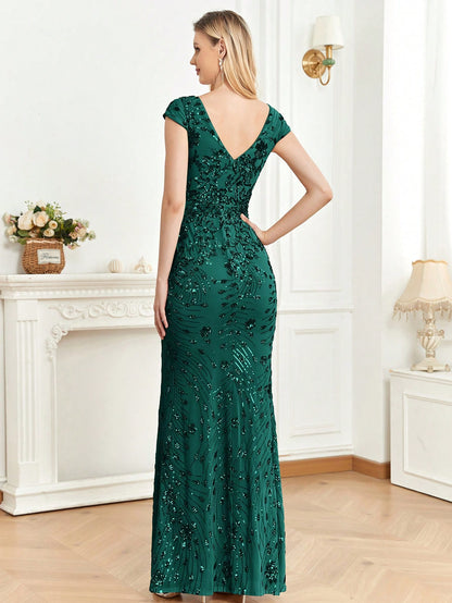 Luxurious Sequined Mermaid Dress for Gala and Formal Celebrations