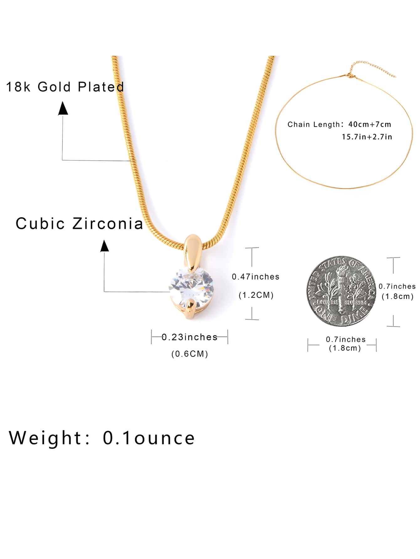 Radiant Elegance: Gold-Plated Round Pendant Necklace with Titanium Steel Snake Chain