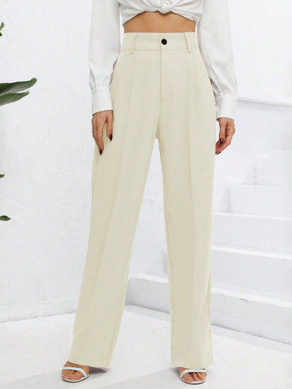 Chic and Versatile: Solid Fold Detail Pants for Every Occasion