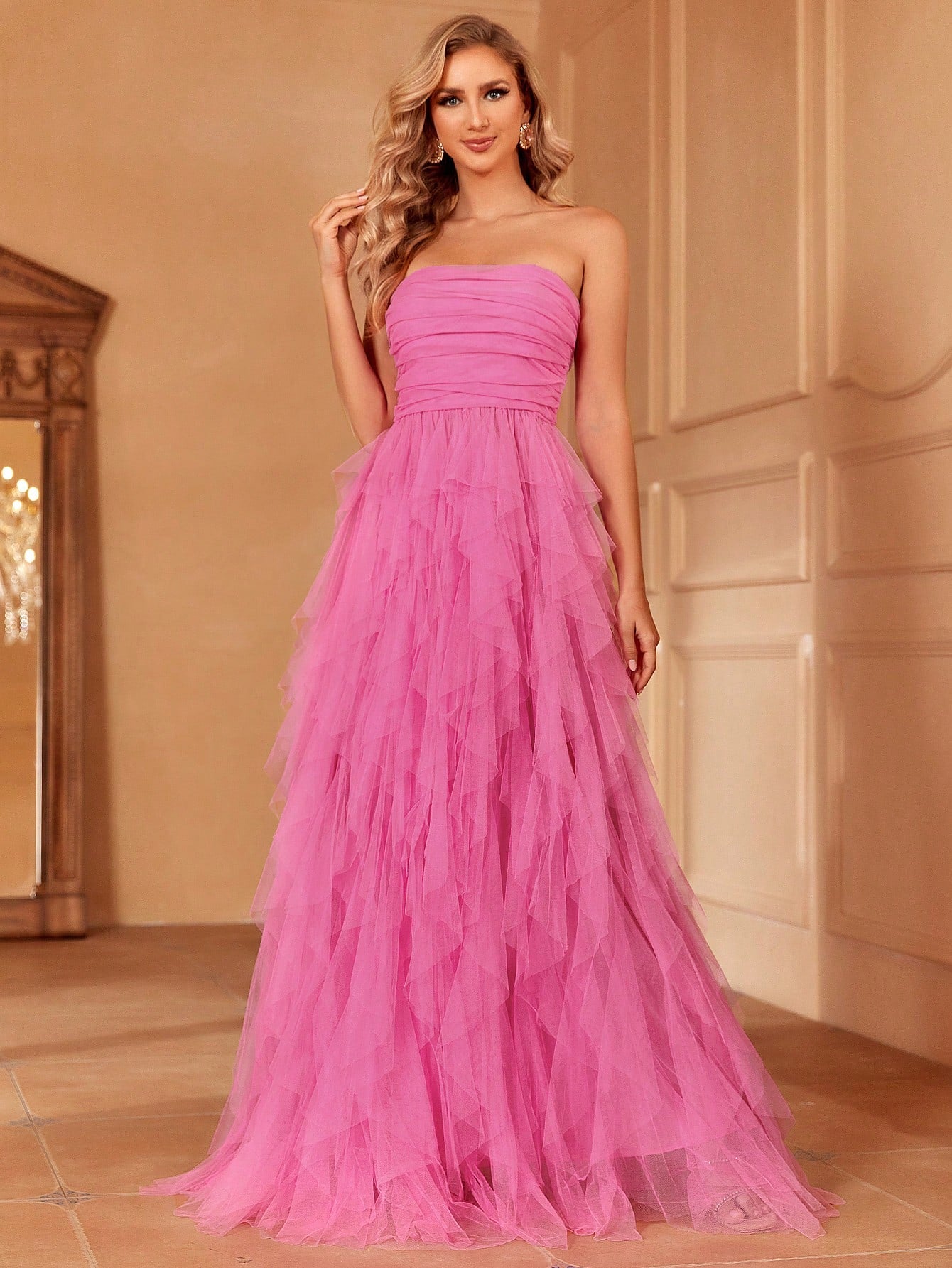 Strapless Tulle Dress - Romantic Elegance Evening Gown