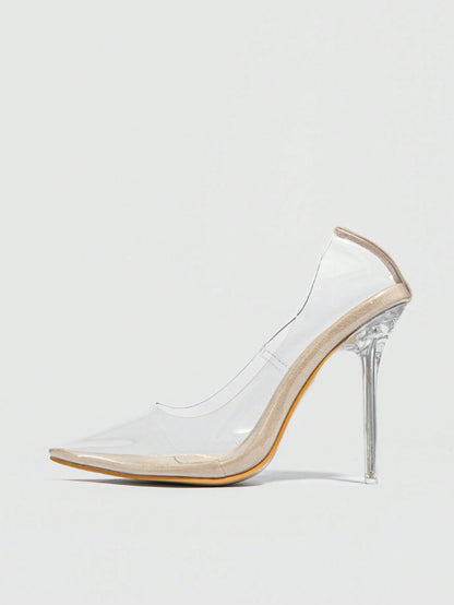 Enchanting Elegance: Women's Transparent Pointed Toe Stiletto Heels