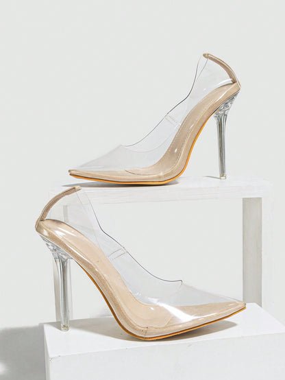 Enchanting Elegance: Women's Transparent Pointed Toe Stiletto Heels