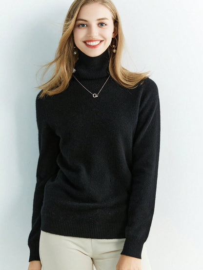 Stay Cozy in Style: 100% Merino Wool Knitted Turtle Neck Sweater, Perfect for Chilly Days