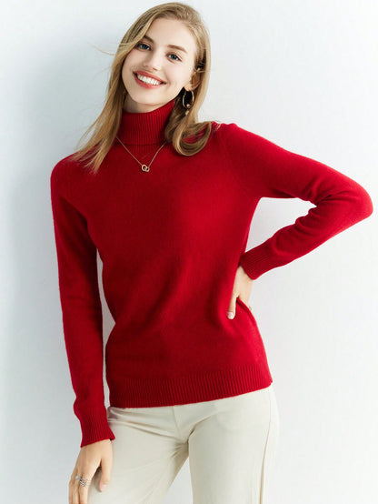 Stay Cozy in Style: 100% Merino Wool Knitted Turtle Neck Sweater, Perfect for Chilly Days