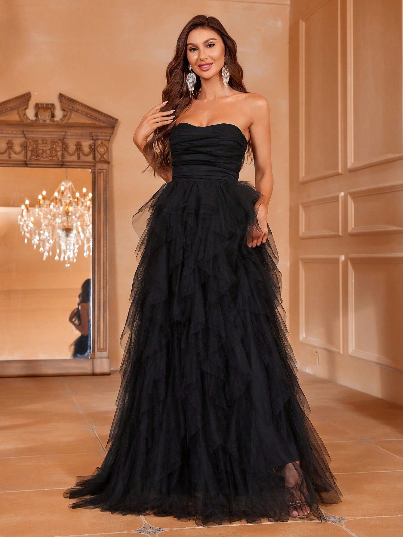 Strapless Tulle Dress - Romantic Elegance Evening Gown