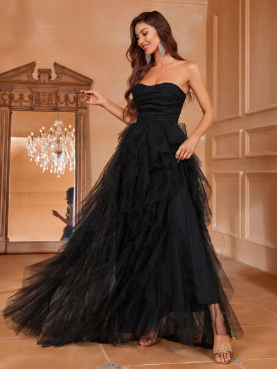 Strapless Tulle Dress - Romantic Elegance Evening Gown