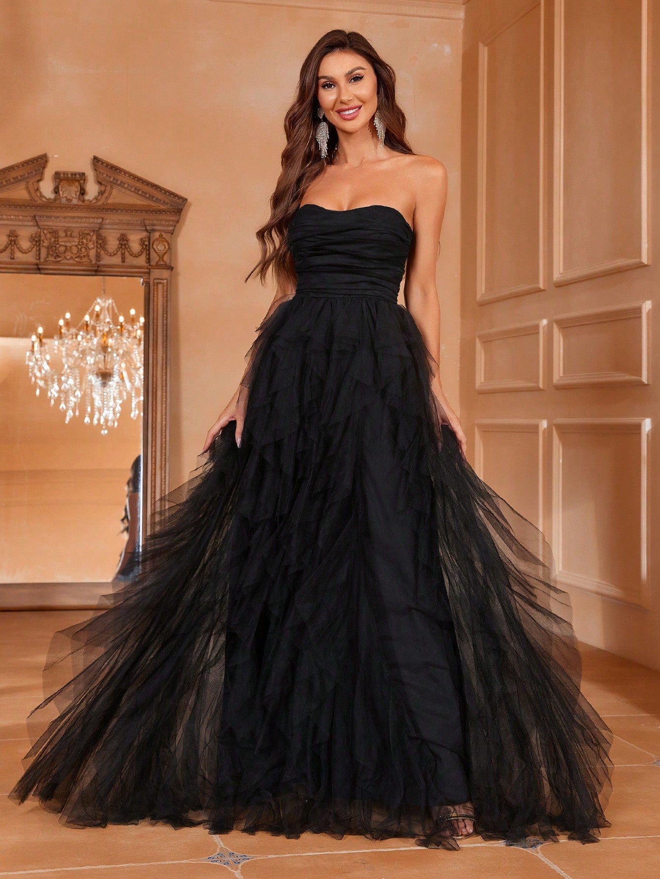 Strapless Tulle Dress - Romantic Elegance Evening Gown