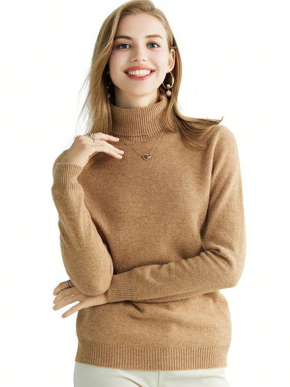 Stay Cozy in Style: 100% Merino Wool Knitted Turtle Neck Sweater, Perfect for Chilly Days