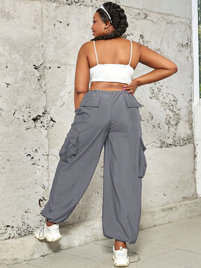 Plus Size Parachute Cargo Pants with Drawstring Waist: Ultimate Style and Comfort