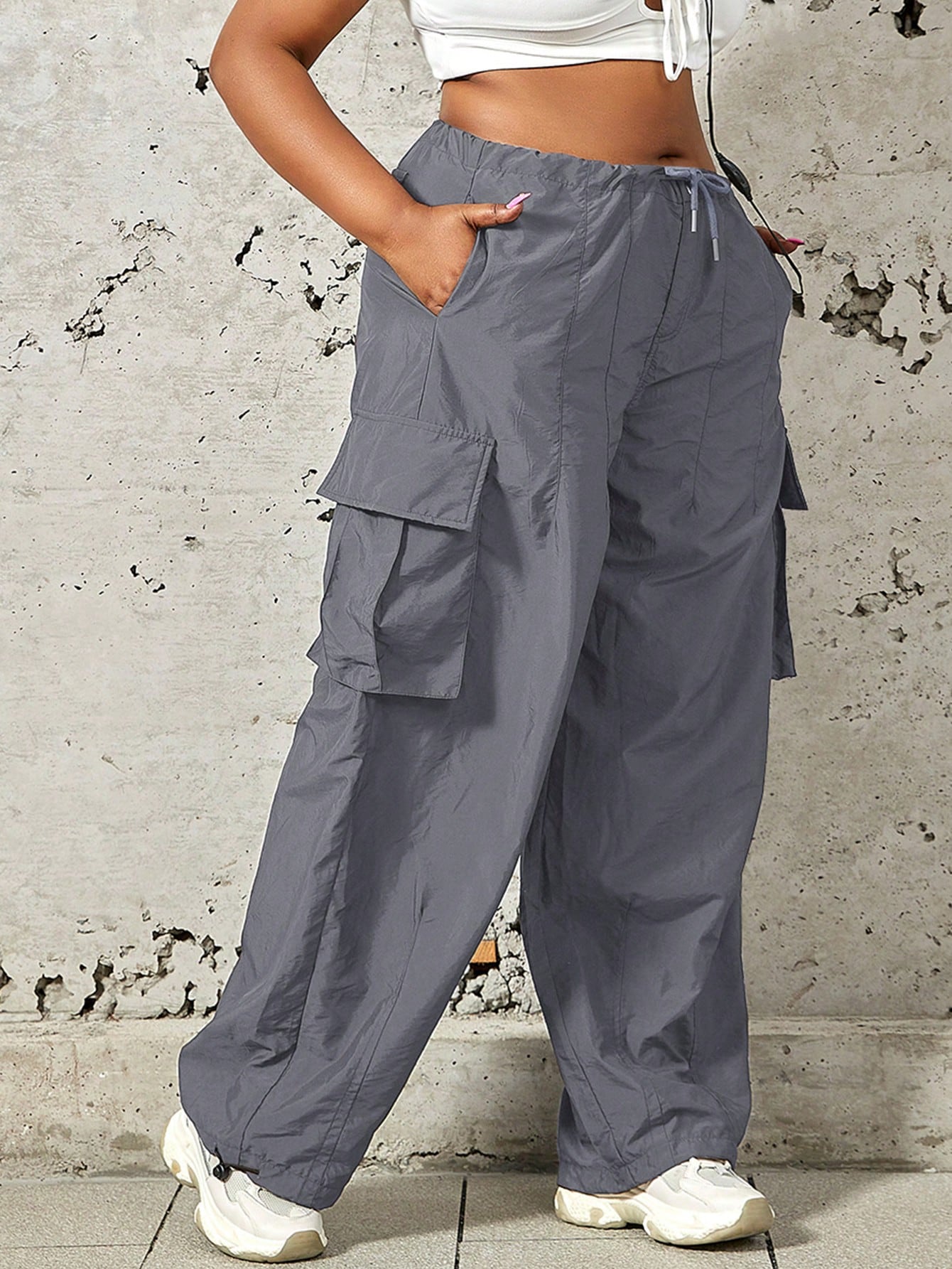 Plus Size Parachute Cargo Pants with Drawstring Waist: Ultimate Style and Comfort