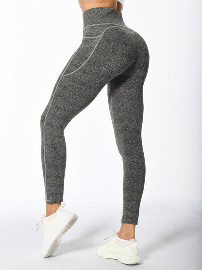 Sleek Solid High Waist Leggings with Convenient Side Phone Pocket for Modern Active Women