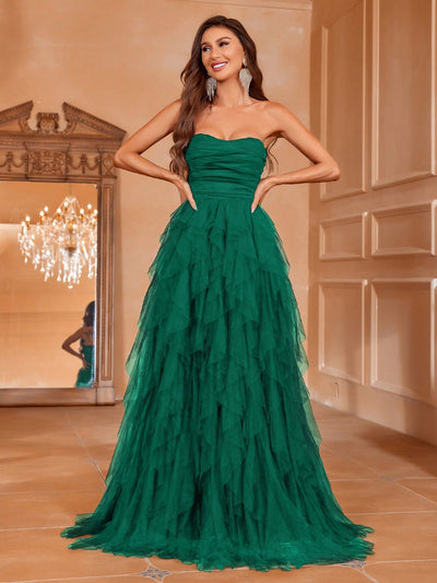 Strapless Tulle Dress - Romantic Elegance Evening Gown