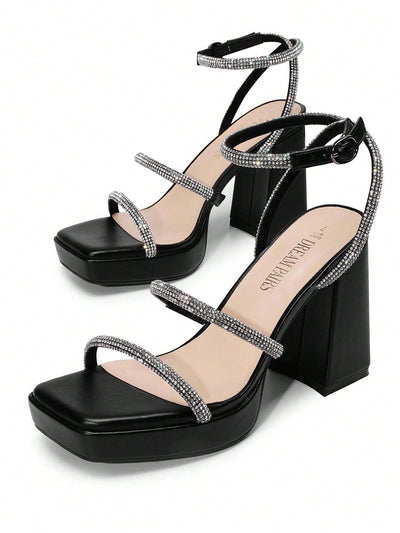 Fashionable Rhinestone Platform Sandals for Party-ready Feet