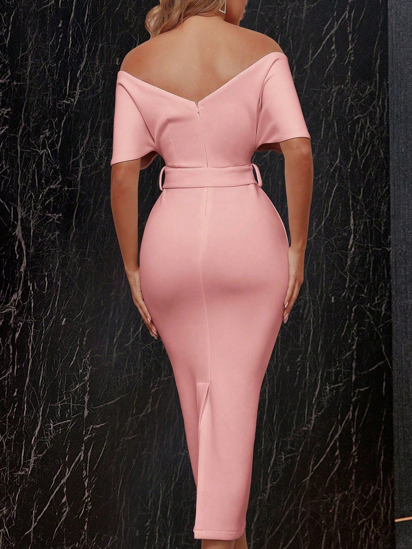 Surplice Neck Off-Shoulder Backless Belted Dress: A Stunning Blend of Elegance and Allure