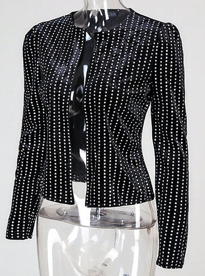 Sparkle & Shine: Gigot Sleeve Open Front Sequin Jacket