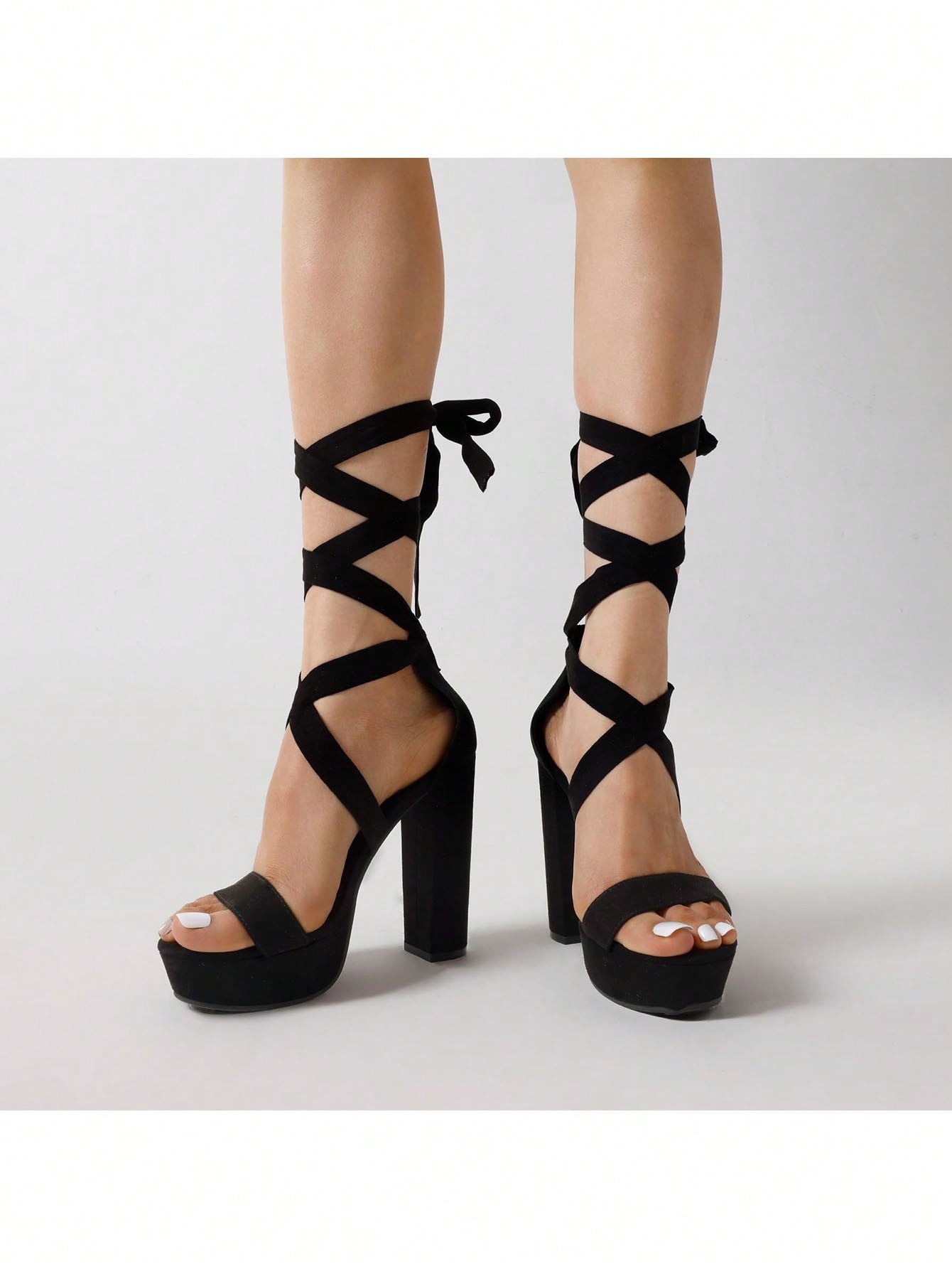 *Strappy Tie Chunky Gladiator Heeled Sandals – The Perfect Glamour For any Occasion-Free Shipping