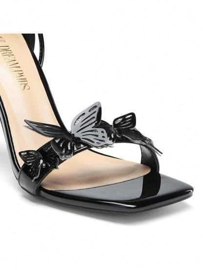 *Butterfly High Heeled Sandals with Tie-Leg Design-Free Shipping