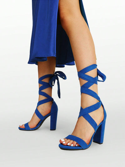 *Strappy Tie Chunky Gladiator Heeled Sandals – The Perfect Glamour For any Occasion-Free Shipping