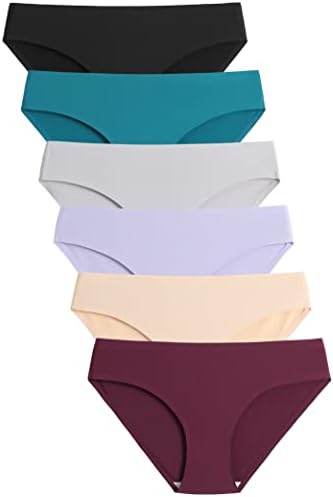 Silky Smooth Comfort: Women's Seamless No-Show Bikini Panties 6-Pack - Invisible, Stretchy, and Stylish