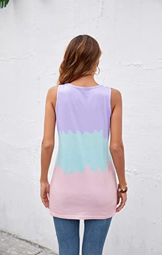 Twist Knot Tank Tops - Casual Sleeveless Flowy Tunics