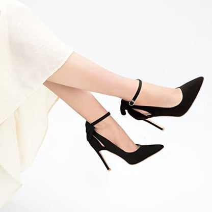 Elegance: Women's Bow-Back Strappy Stiletto Ankle Strap Pumps