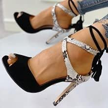 Chic Tassel-Embellished Stiletto Heels with Sexy Cross Strap Design