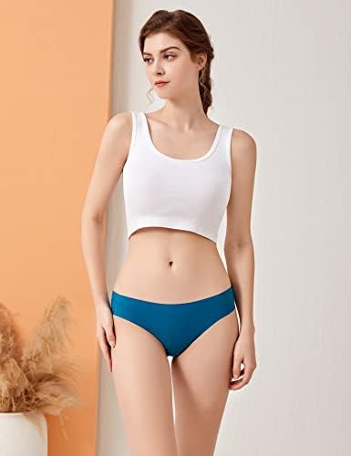 Silky Smooth Comfort: Women's Seamless No-Show Bikini Panties 6-Pack - Invisible, Stretchy, and Stylish