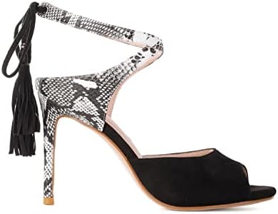 Chic Tassel-Embellished Stiletto Heels with Sexy Cross Strap Design