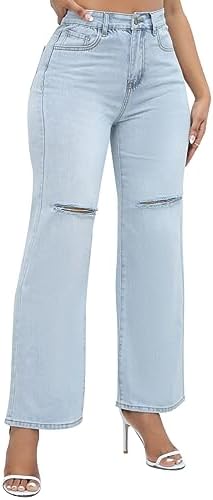 Stretchy Casual Distressed Skinny Jeans - Stylishly Ripped and Comfortable Denim Pants