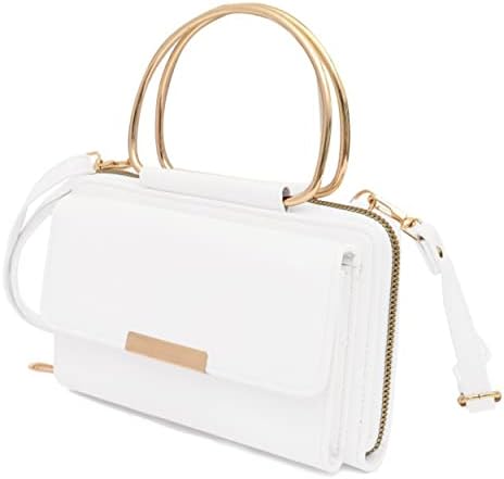 Chic Top Handle Wristlet Clutch Wallet: Compact Crossbody Phone Purse for On-the-Go Style