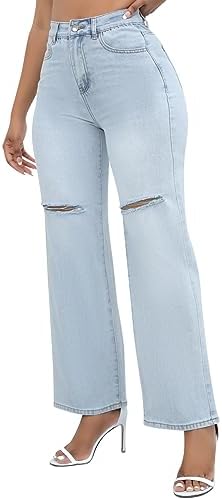 Stretchy Casual Distressed Skinny Jeans - Stylishly Ripped and Comfortable Denim Pants