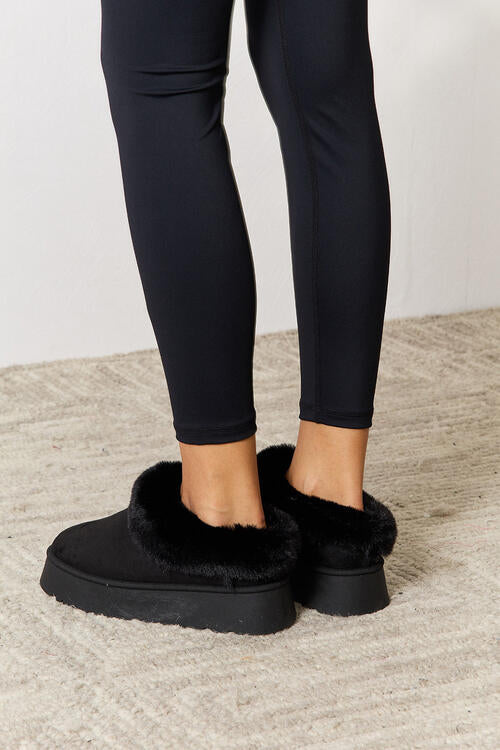 Cozy & Stylish: Faux Fur Chunky Platform Ankle Boots by Legend Footwear