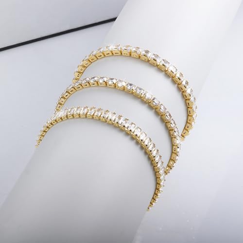 "Classic 3PC Tennis Bracelet Set - Gold & White Gold"