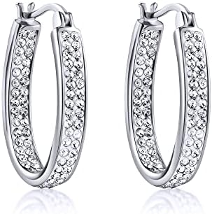 18K Gold Plated Inside Out Crystal Hoop Earrings