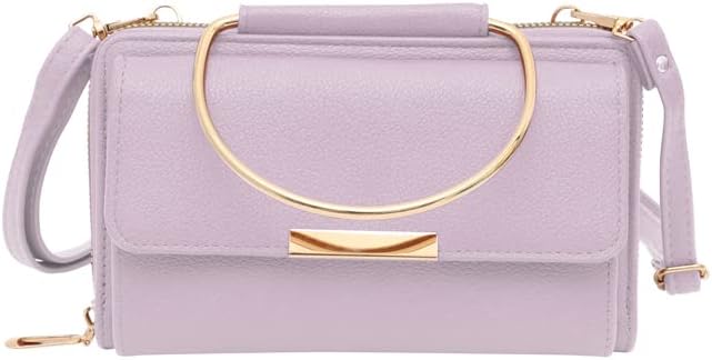 Chic Top Handle Wristlet Clutch Wallet: Compact Crossbody Phone Purse for On-the-Go Style