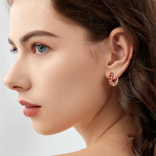 18K Gold Plated Diamond Hoop Earrings - CZ Huggie Earrings