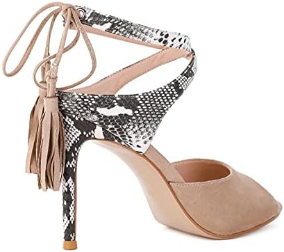 Chic Tassel-Embellished Stiletto Heels with Sexy Cross Strap Design